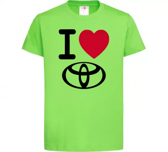 Детская футболка I Love Toyota Лаймовый фото