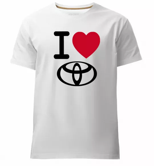 Чоловіча преміум футболка I Love Toyota Білий фото