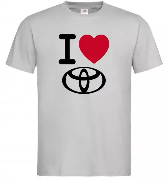 Мужская футболка I Love Toyota Серый фото