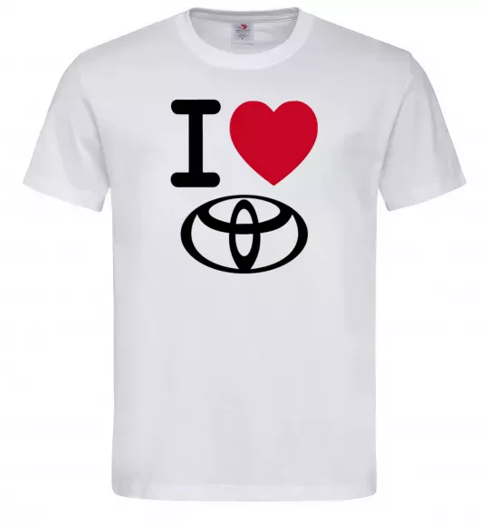 Мужская футболка I Love Toyota Белый фото