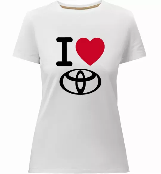 Жіноча преміум футболка I Love Toyota Білий фото