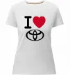 Жіноча преміум футболка I Love Toyota Білий фото