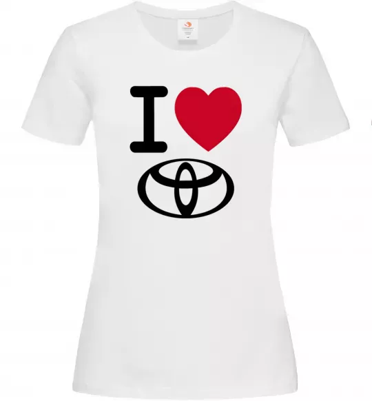Женская футболка I Love Toyota Белый фото