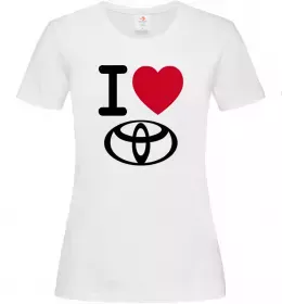 Женская футболка I Love Toyota Белый фото