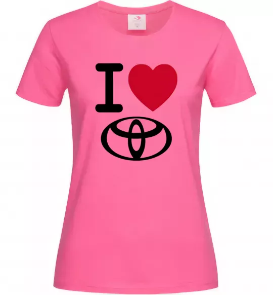 Женская футболка I Love Toyota Ярко-розовый фото
