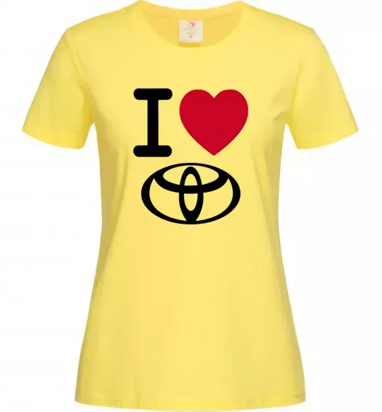 Женская футболка I Love Toyota Лимонный фото
