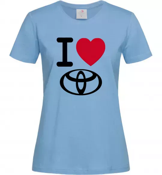 Женская футболка I Love Toyota Голубой фото