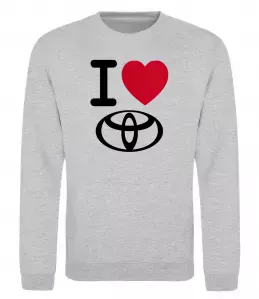 Свитшот I Love Toyota Серый меланж фото