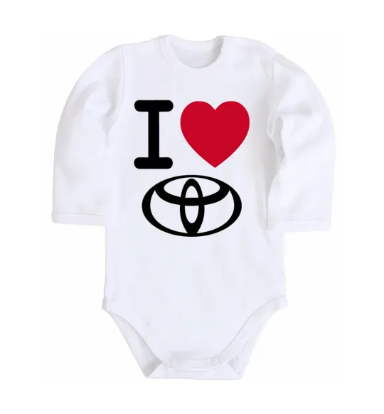 Дитячий бодік I Love Toyota Білий фото