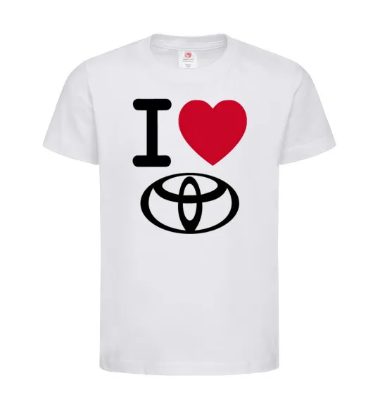Детская футболка I Love Toyota Белый фото
