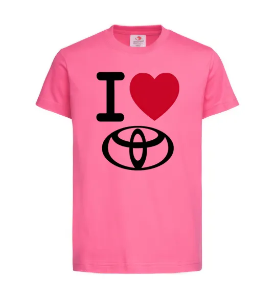 Детская футболка I Love Toyota Ярко-розовый фото