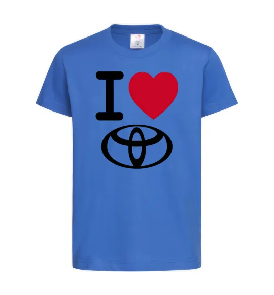 Детская футболка I Love Toyota Ярко-синий фото