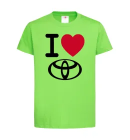 Детская футболка I Love Toyota Лаймовый фото