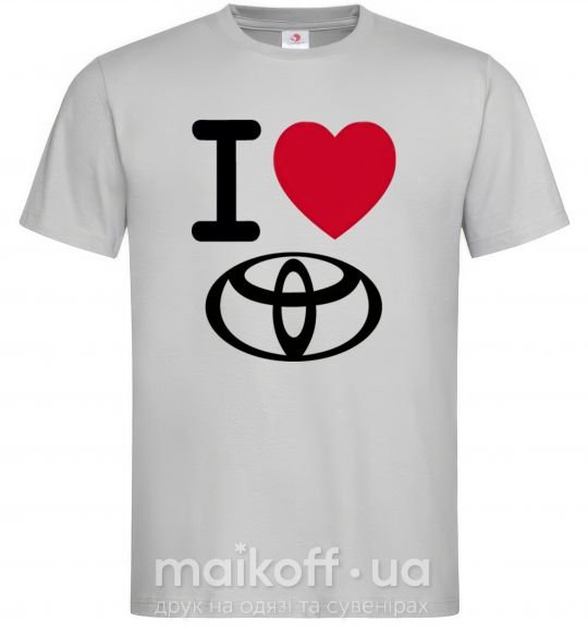 Мужская футболка I Love Toyota Серый фото