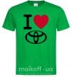 Мужская футболка I Love Toyota Зеленый фото
