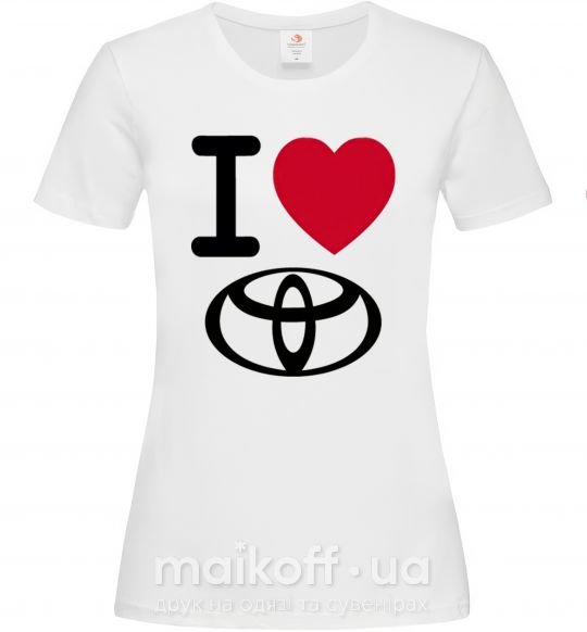 Женская футболка I Love Toyota Белый фото