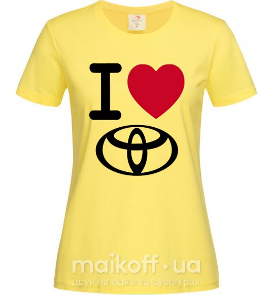 Женская футболка I Love Toyota Лимонный фото