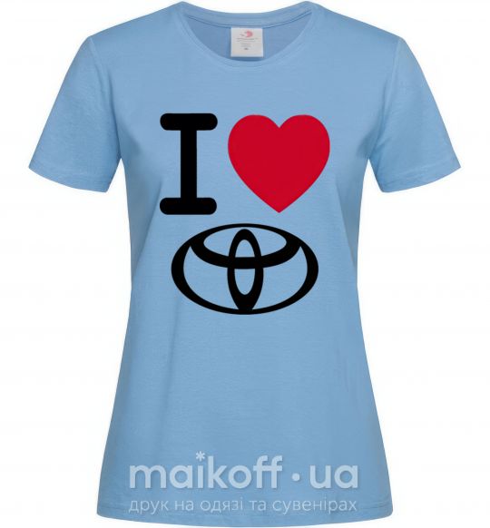 Женская футболка I Love Toyota Голубой фото