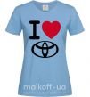 Жіноча футболка I Love Toyota Блакитний фото