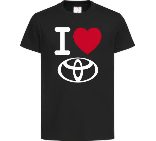 Детская футболка I Love Toyota Черный фото