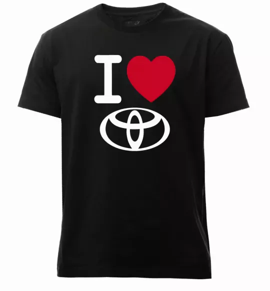 Чоловіча преміум футболка I Love Toyota Чорний фото