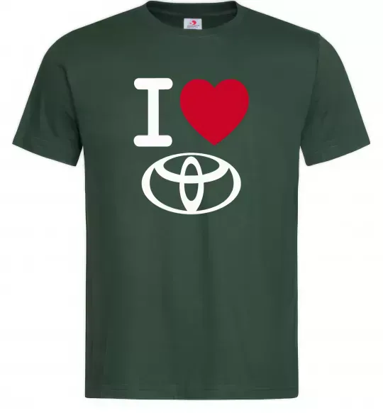 Мужская футболка I Love Toyota Темно-зеленый фото