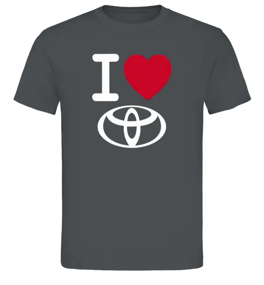Мужская футболка I Love Toyota Графит фото