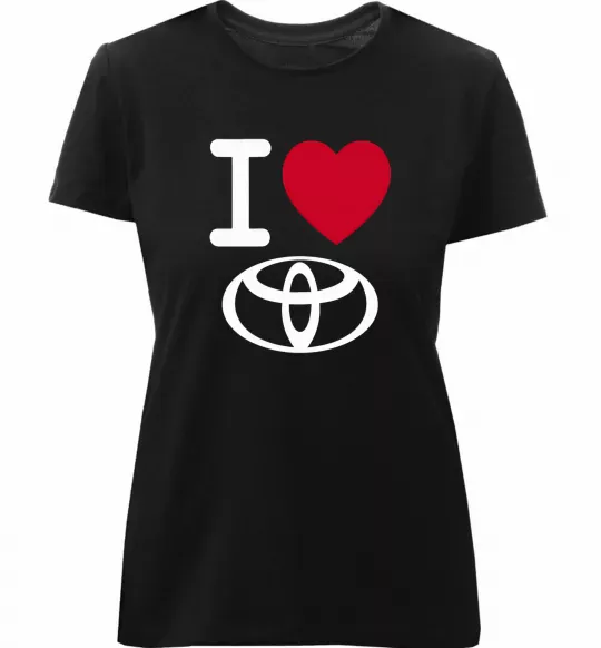 Жіноча преміум футболка I Love Toyota Чорний фото