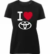 Жіноча преміум футболка I Love Toyota Чорний фото