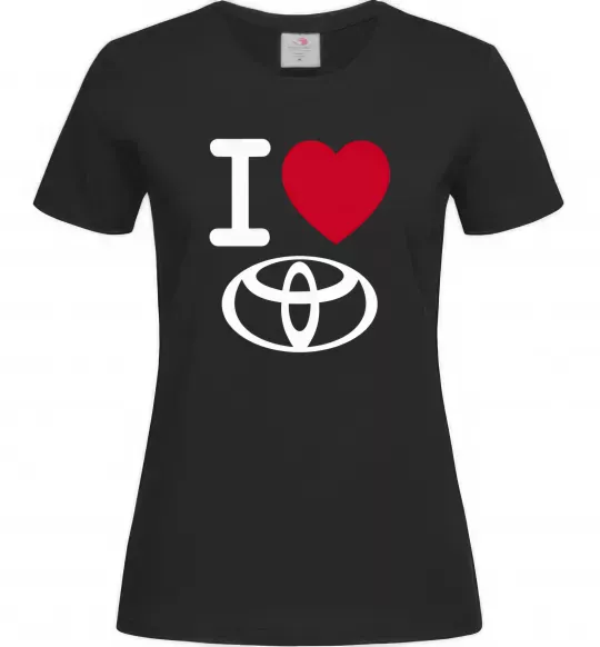 Женская футболка I Love Toyota Черный фото