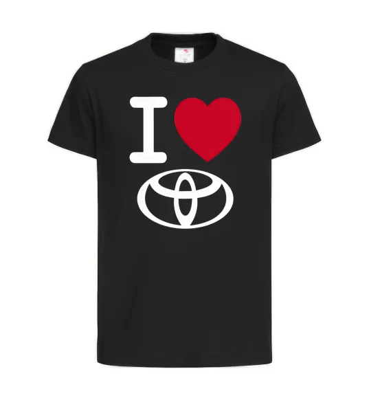 Детская футболка I Love Toyota Черный фото