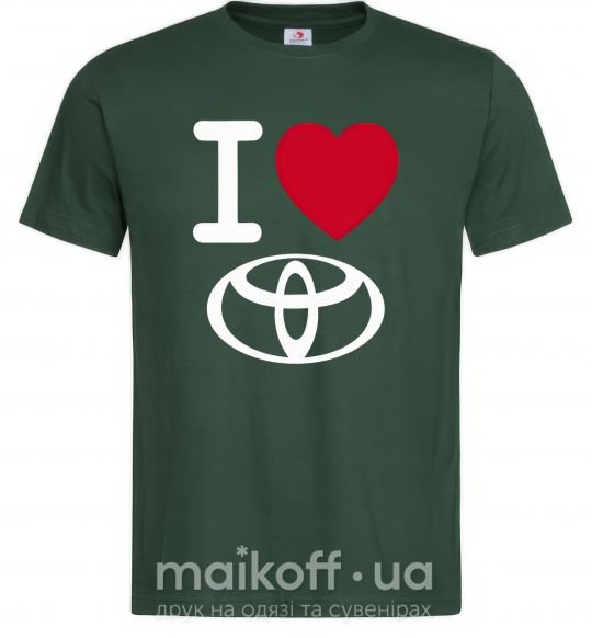 Мужская футболка I Love Toyota Темно-зеленый фото