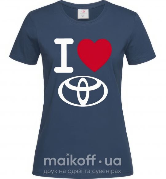 Женская футболка I Love Toyota Темно-синий фото