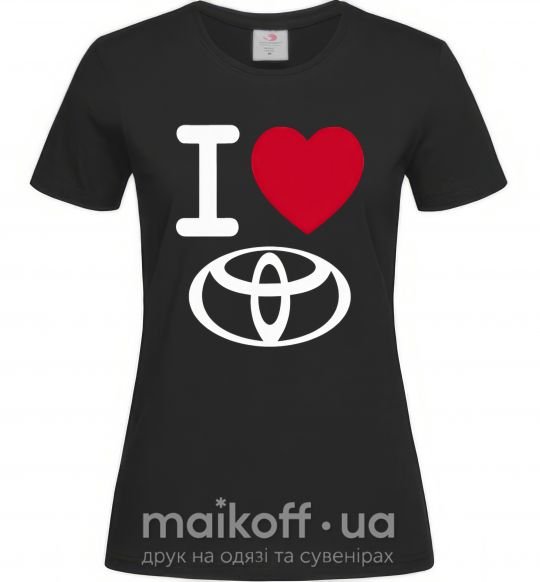 Женская футболка I Love Toyota Черный фото