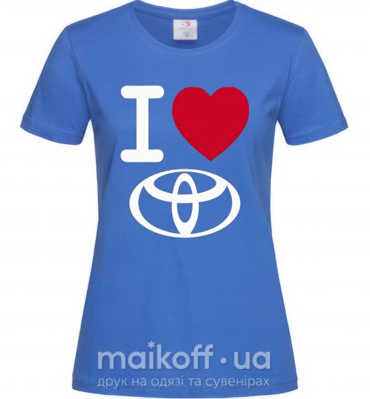 Женская футболка I Love Toyota Ярко-синий фото