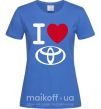 Женская футболка I Love Toyota Ярко-синий фото