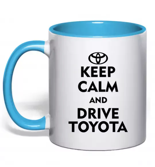 Чашка з кольоровою ручкою Drive Toyota Блакитний фото