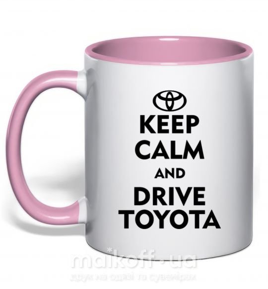 Чашка з кольоровою ручкою Drive Toyota Ніжно рожевий фото