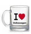 Чашка стеклянная I Love Vollkswagen Прозрачный фото