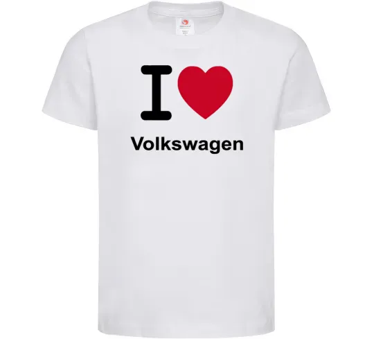Дитяча футболка I Love Vollkswagen Білий фото
