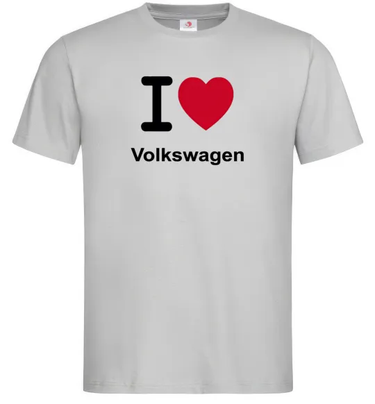 Мужская футболка I Love Vollkswagen Серый фото