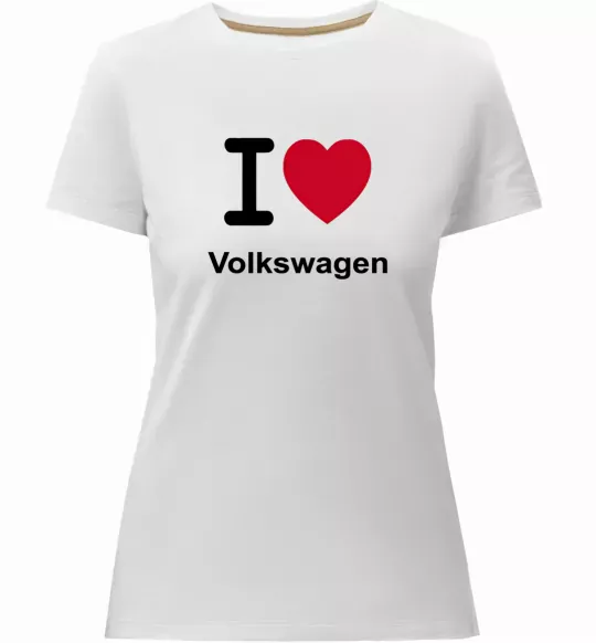 Женская премиум футболка I Love Vollkswagen Белый фото