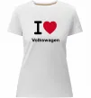 Женская премиум футболка I Love Vollkswagen Белый фото