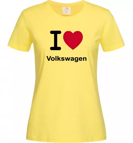 Женская футболка I Love Vollkswagen Лимонный фото