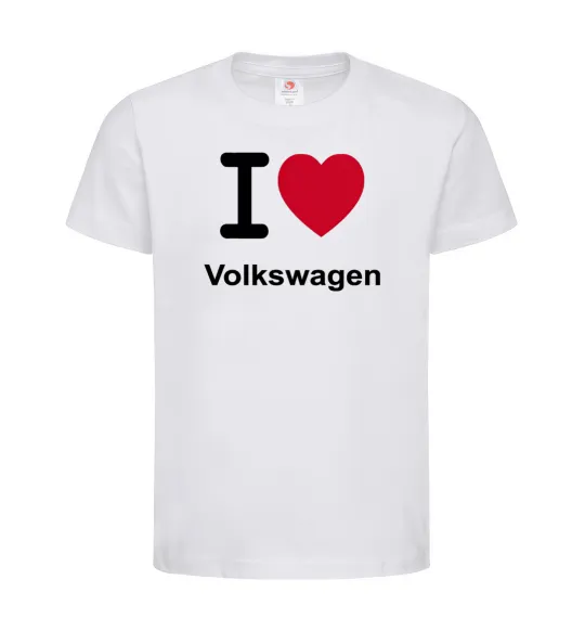 Детская футболка I Love Vollkswagen Белый фото