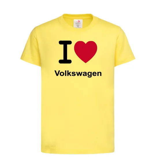 Детская футболка I Love Vollkswagen Лимонный фото