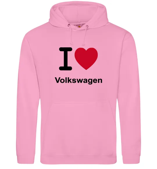 Мужская толстовка (худи) I Love Vollkswagen Розовый фото