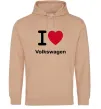 Мужская толстовка (худи) I Love Vollkswagen Песочный Мужская толстовка (худи) I Love Vollkswagen Песочный фото