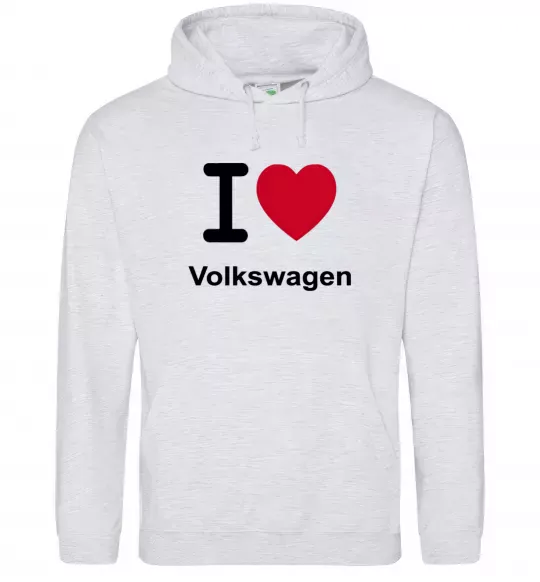 Женская толстовка (худи) I Love Vollkswagen Серый меланж фото