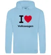 Жіноча толстовка (худі) I Love Vollkswagen Блакитний фото